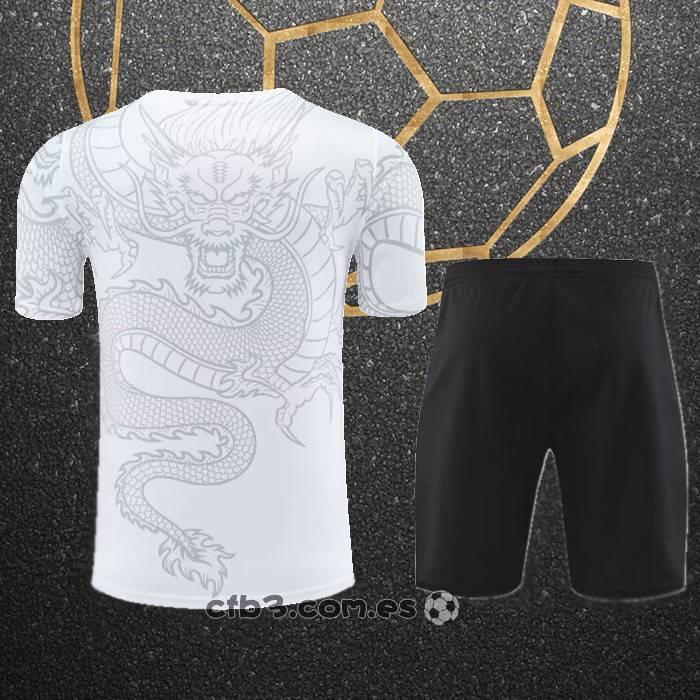 Chandal del Real Madrid Dragon Manga Corta 24-25 Blanco - Pantalon Corto